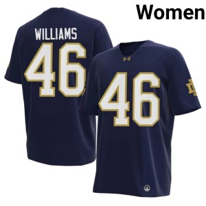 #46 College Football Navy Stitched Women The Irish Matt Williams Jerseys 920051-563