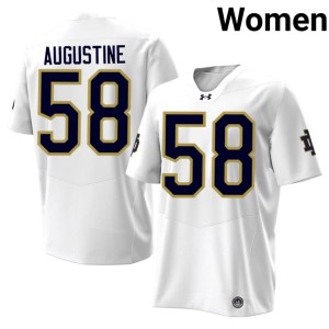 #58 Women White ND Player College Football Matty Augustine Jerseys 743559-704