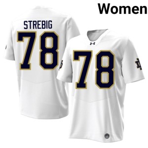 #78 White Women Owen Strebig University UND College Football Jersey 675619-829