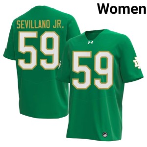 #59 College Football Stitched Women's UND Green Sean Sevillano Jr. Jerseys 867285-447