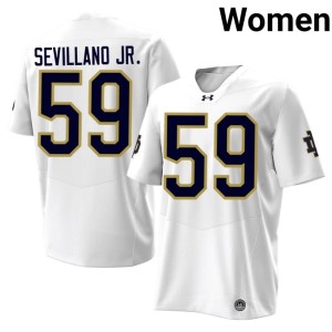#59 Women's Alumni White University of Notre Dame College Football Sean Sevillano Jr. Jersey 426140-340