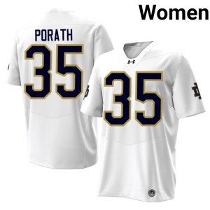 #35 College Football Official Women The Irish Spencer Porath White Jerseys 725787-688