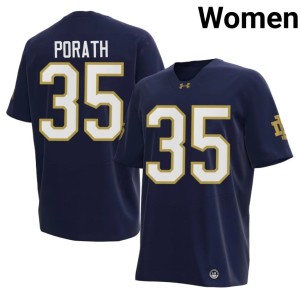 #35 Spencer Porath Navy ND Women's College Football Stitched Jerseys 601214-480
