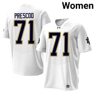 #71 Styles Prescod White College Football Women's Alumni Notre Dame Fighting Irish Jersey 528422-628