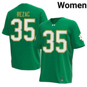 #35 Green Fighting Irish University College Football Teddy Rezac Womens Jersey 923427-327