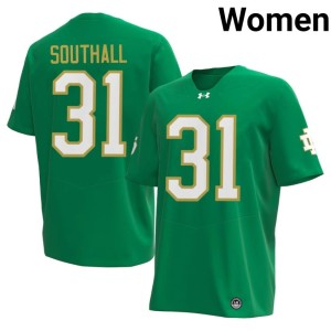 #31 Womens ND Xavier Southall Green Player College Football Jerseys 721256-388