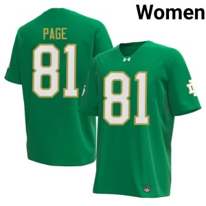 #81 Green Alan Page High School College Football Women's University of Notre Dame Jerseys 557129-299