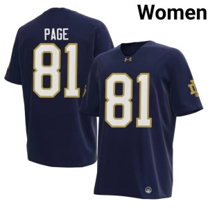 #81 College Football Alan Page UND Replica Navy Womens Jerseys 194660-255