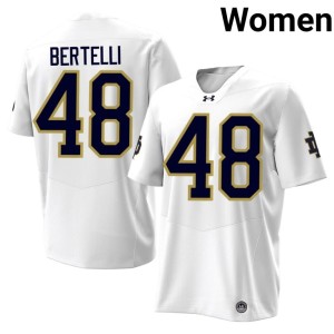 #48 White College Football Womens University Notre Dame Angelo Bertelli Jerseys 927645-780
