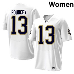 #13 Women 2026-27 Fighting Irish Ayden Pouncey White College Football Jerseys 280895-277