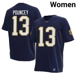 #13 Ayden Pouncey Womens Notre Dame Navy College Football Stitched Jerseys 213670-172