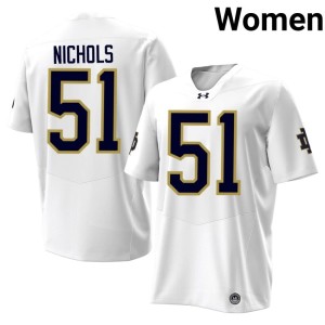 #51 Notre Dame Fighting Irish College Football White Limited Women's Ben Nichols Jersey 688805-537