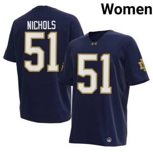 #51 UND Ben Nichols College Football Women's Navy 2026 Jerseys 245804-168