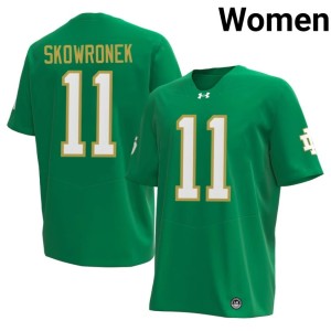 #11 Ben Skowronek University of Notre Dame Green College Football Player Women Jerseys 541017-777