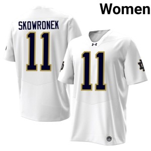 #11 White Womens College Football ND Alumni Ben Skowronek Jerseys 509673-704