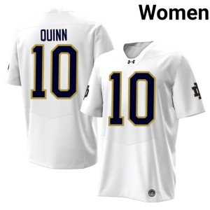 #10 Embroidery College Football White Notre Dame Fighting Irish Women's Brady Quinn Jersey 569613-975