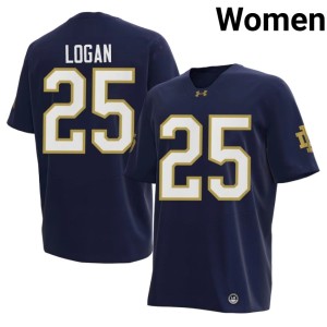 #25 2026-27 Brandon Logan Women Navy College Football Notre Dame Jerseys 590010-881