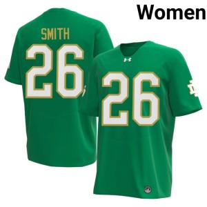 #26 College Football Women's Replica Chaz Smith University of Notre Dame Green Jersey 882847-628