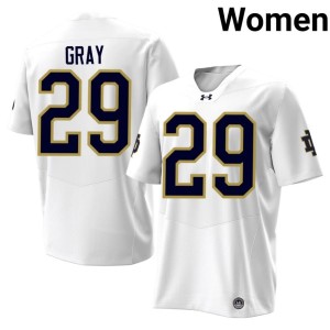 #29 Women College Football UND Christian Gray White High School Jersey 378914-721