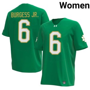 #6 Game Notre Dame Fighting Irish Women's Green College Football Christopher Burgess Jr. Jersey 209922-631