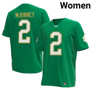 #2 Women's DJ McKinney Stitched College Football Green The Irish Jerseys 196042-595