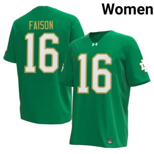 #16 Green College Football Womens Alumni Dylan Faison Fighting Irish Jersey 867265-180
