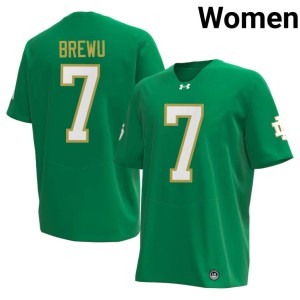 #7 Player Women's College Football Green Fighting Irish Francis Brewu Jersey 887942-806