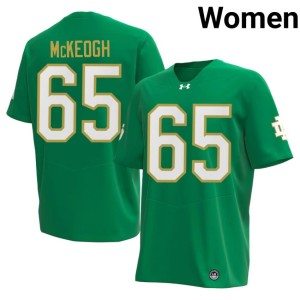 #65 College Football Embroidery Green Women The Irish Grayson McKeogh Jerseys 430555-177