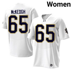 #65 White College Football Embroidery Women Fighting Irish Grayson McKeogh Jerseys 519248-410
