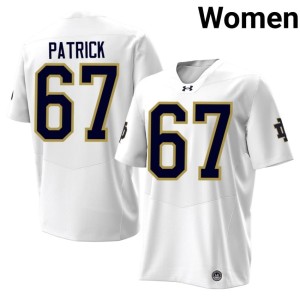 #67 Gregory Patrick College Football Women UND High School White Jerseys 512249-516