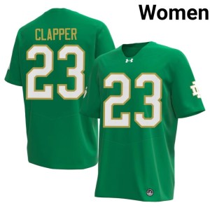 #23 Womens Ja'Kobe Clapper Game The Irish Green College Football Jerseys 921159-441