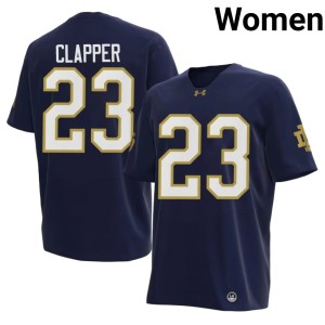 #23 University of Notre Dame 2026 Womens Navy Ja'Kobe Clapper College Football Jerseys 315833-710