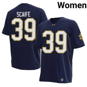 #39 College Football Jasper Scaife Womens Replica Navy The Irish Jerseys 799847-413