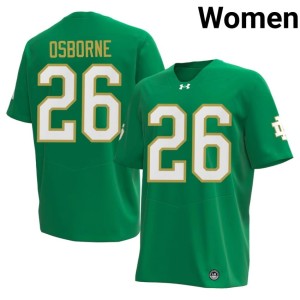 #26 Womens Green Javian Osborne University of Notre Dame Embroidery College Football Jersey 649849-335