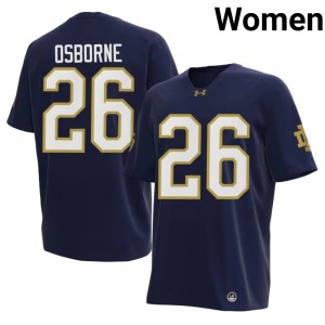 #26 Women Navy College Football Javian Osborne Notre Dame Replica Jerseys 713140-584