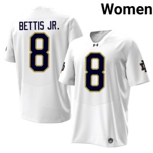 #8 Notre Dame Fighting Irish 2026 Womens College Football Jerome Bettis Jr. White Jerseys 704707-862