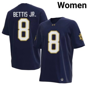#8 Women Navy College Football UND Jerome Bettis Jr. Limited Jerseys 662888-963