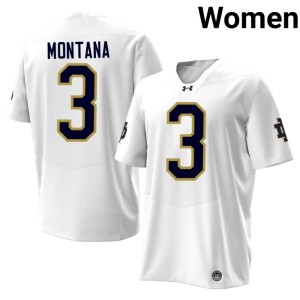 #3 ND Joe Montana White 2026-27 Womens College Football Jerseys 808411-179