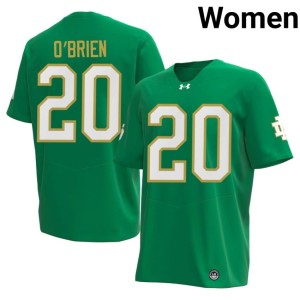#20 Player University of Notre Dame Joey O'Brien Womens College Football Green Jersey 828604-370