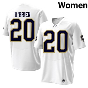 #20 College Football UND White Joey O'Brien Limited Womens Jerseys 616237-845