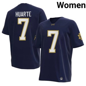 #7 Notre Dame Fighting Irish Navy John Huarte 2026-27 College Football Women Jersey 543347-345