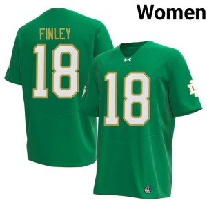 #18 Women's Stitched Kaydon Finley College Football Notre Dame Green Jerseys 599982-623