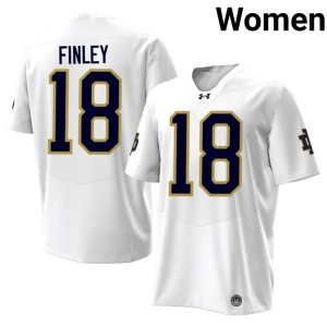 #18 Women White Kaydon Finley University Notre Dame Fighting Irish College Football Jersey 331811-989