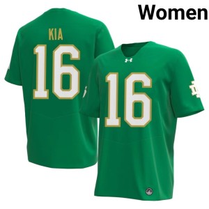 #16 College Football Women Green Stitched Ko'o Kia Irish Jersey 653709-718