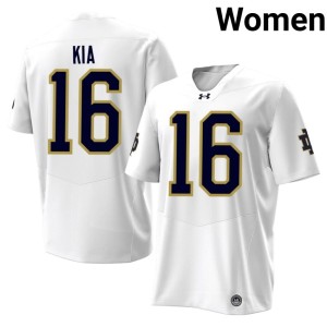 #16 College Football White Women's Ko'o Kia University of Notre Dame Official Jersey 929717-407