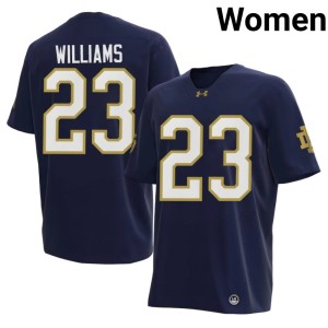 #23 Kyren Williams Notre Dame Fighting Irish Women College Football Navy High School Jerseys 618642-310