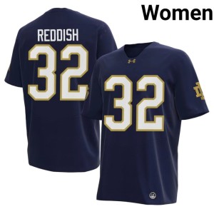 #32 Nick Reddish Women College Football Player Navy The Irish Jerseys 363949-895