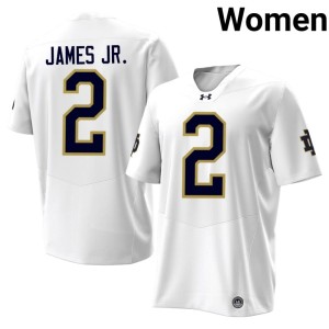 #2 Nolan James Jr. Fighting Irish Women's College Football White Alumni Jersey 483413-453