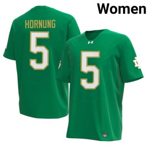 #5 University Fighting Irish College Football Women Green Paul Hornung Jersey 995915-865