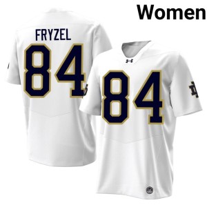 #84 Embroidery College Football Women's White Preston Fryzel ND Jersey 574893-163